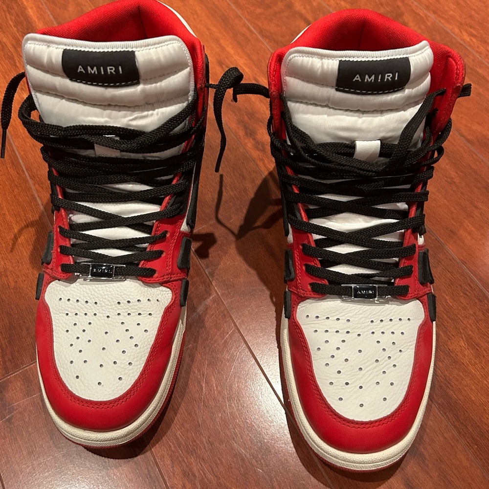 AMIRI Skeleton high top shoes sneaker streetwear red and black Amiri shoes